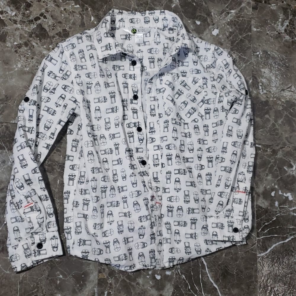PL Kids size 7 long sleeve button up